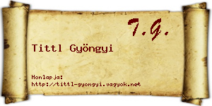 Tittl Gyöngyi névjegykártya
